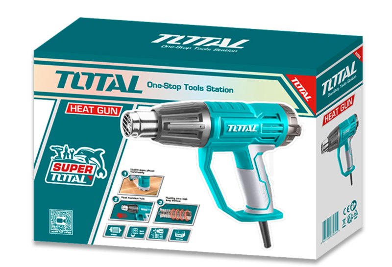 TOTAL TB20056 pistole horkovzdušná s LCD displejem 2000W, industrial Obrázek