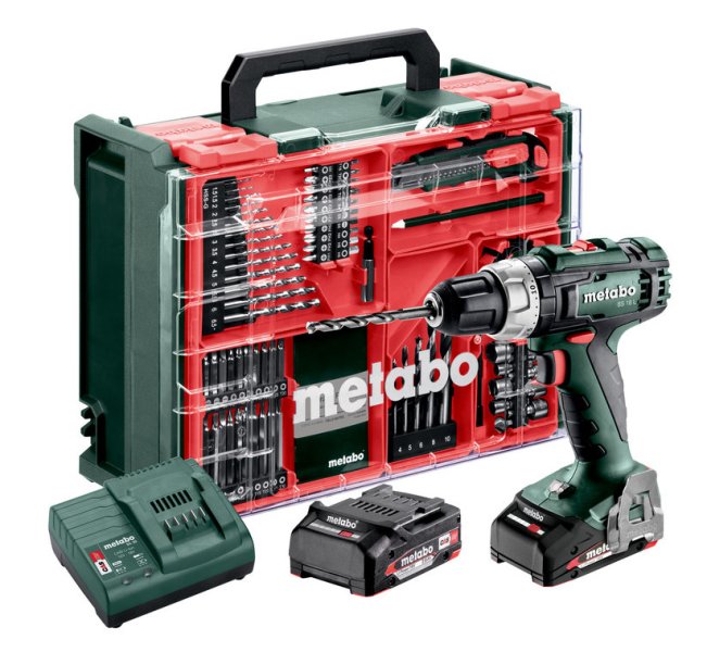 METABO BS 18 L SET aku vrtačka MOBILNÍ DÍLNA 18V 2x2Ah LiIon metaBOX 602321710 Obrázek