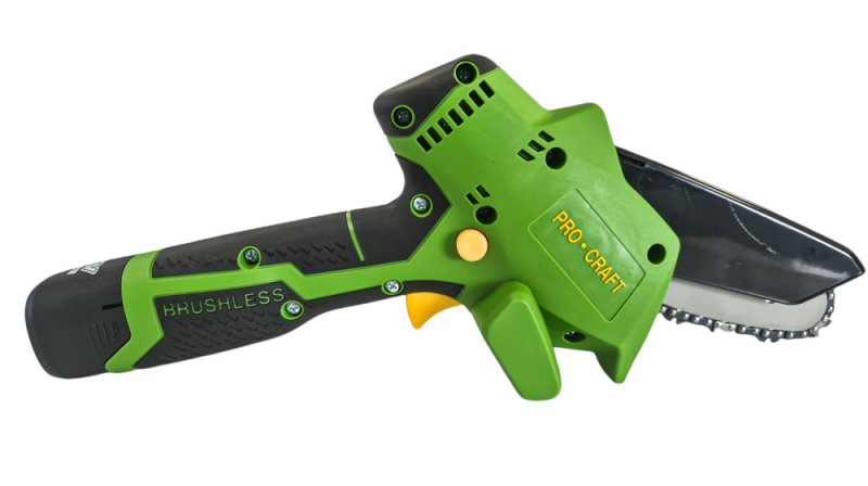 PROCRAFT PKA16 bezuhlíková jednoruční aku řetězová pila 10cm LiIon 16V 2x 2Ah Obrázek