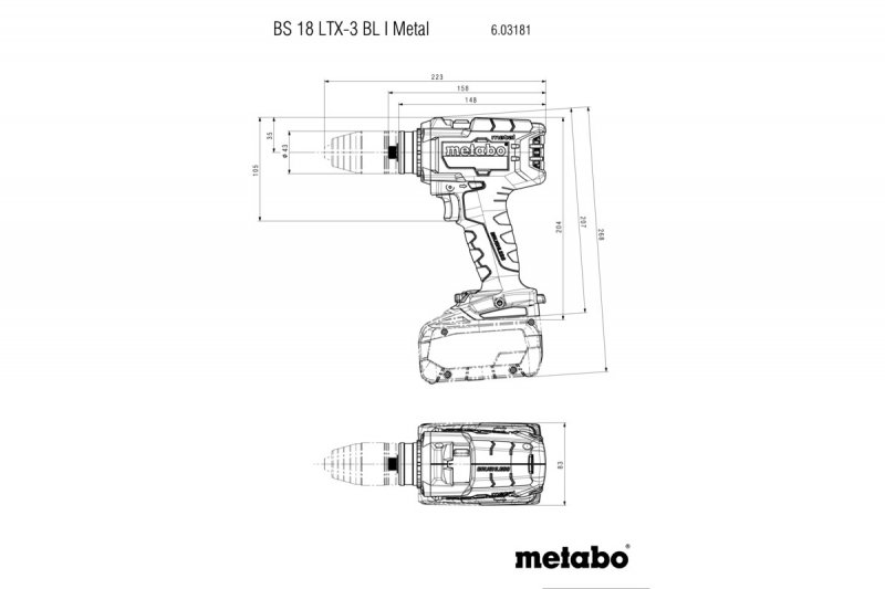 METABO BS 18 LTX-3 BL I Metal aku vrtačka bez baterií v metaBOXu 603181840