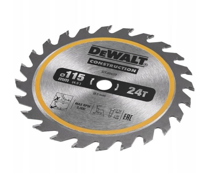 DeWALT TCT pilový kotouč 115mmx9,5mm (24z) Obrázek
