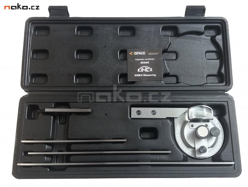 KINEX 251624 úhloměr s lupou a pravítky 80, 150, 195, 300mm 1093 Obrázek