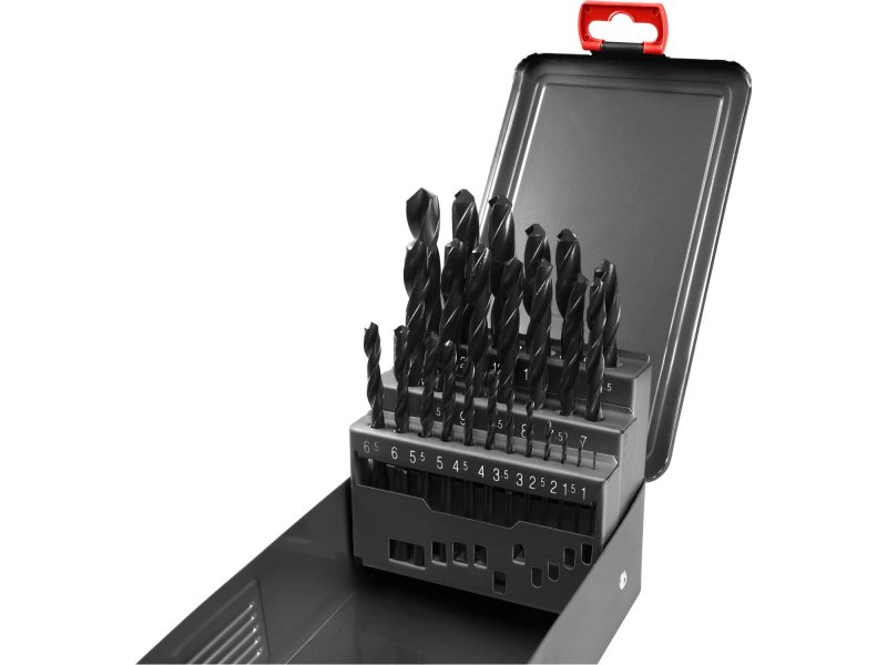 EXTOL PREMIUM 880119 sada vrtáků do kovu v plechové boxu 1-13mm po 0,5mm 25ks HSS Obrázek