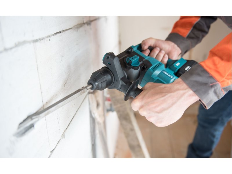 EXTOL INDUSTRIAL 8791816 kombinované aku kladivo 2,6J SDS+ BRUSHLESS, SHARE20V LiIon 4Ah Obrázek