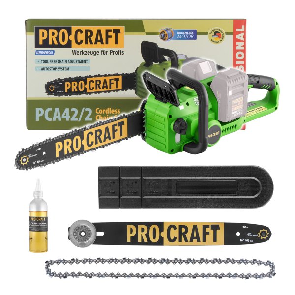 PROCRAFT PCA42/2 bezuhlíková aku řetězová pila (bez baterie a nabíječky)