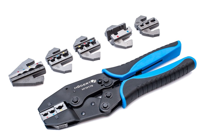 HOGERT HT1P176 kleště lisovací ráčnové s výměnnými čelistmi Obrázek