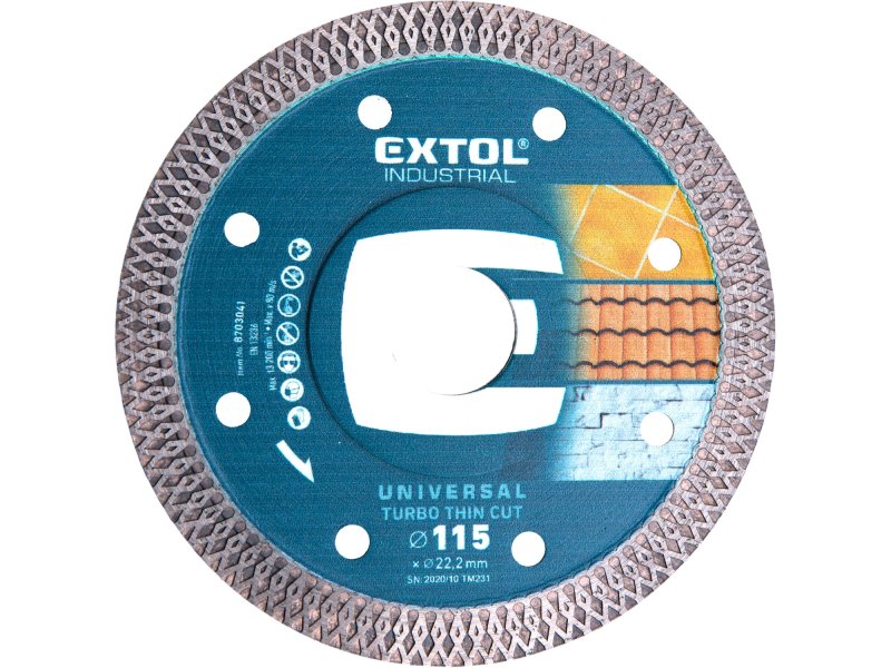 EXTOL INDUSTRIAL 8703041 kotouč diamantový 115x1,5mm řezný tenký turbo Thin Cut na dlažbu