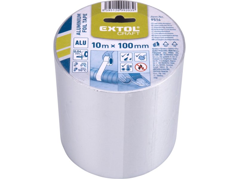 EXTOL CRAFT 9514 ALU páska lepící hliníková 10cm x10m Obrázek