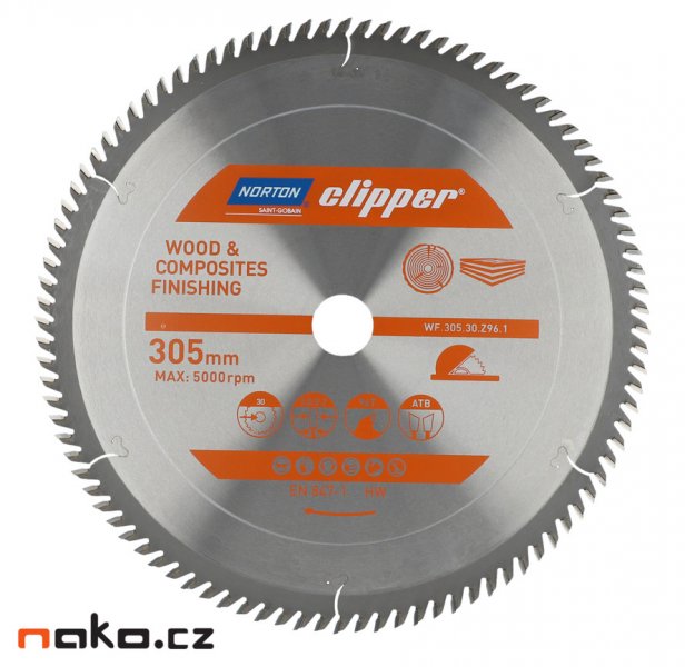 NORTON clipper 305x30mm 96z ATB pilový kotouč na dřevo a kompozity 70184608125 Obrázek