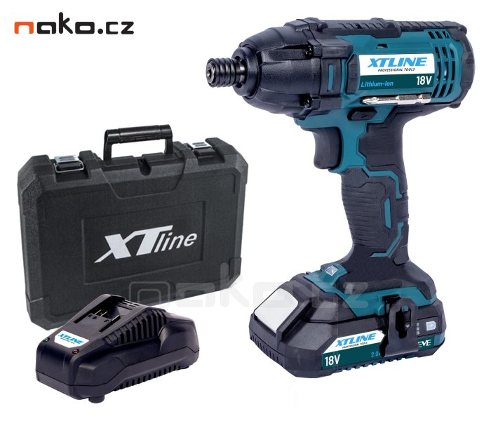 XTline XT102760E aku rázový utahovák 1/4" 18V LiIon 1x2Ah