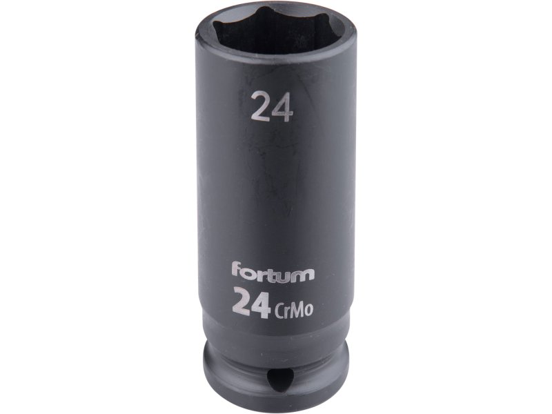 FORTUM 4703224 hlavice 1/2" nástrčná 24mm úderová průmyslová 78mm prodloužená CrMoV