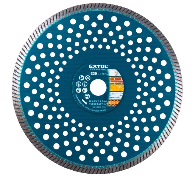 EXTOL INDUSTRIAL 8703055 kotouč diamantový 230x22,2mm turbo Fast Cut suché i mokré řezy Obrázek