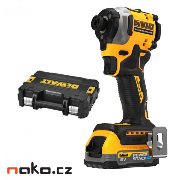 DeWALT DCF850E1T (1x aku PowerStack) aku rázový utahovák - verze bez nabíječky