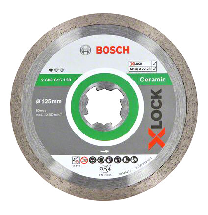 BOSCH diamantový řezný kotouč na keramiku 125mm X-LOCK, standard