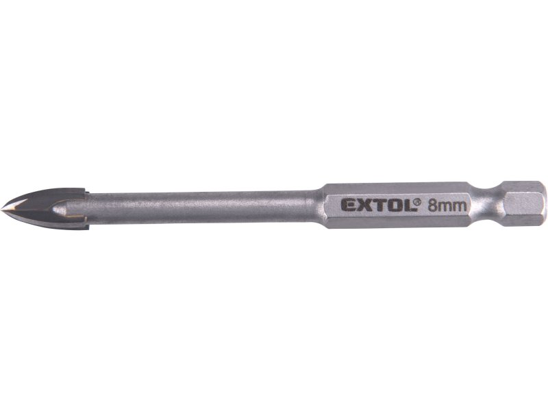 EXTOL PREMIUM 8801888 vrták na sklo a keramiku karbidový 8mm s šestihrannou stopkou
