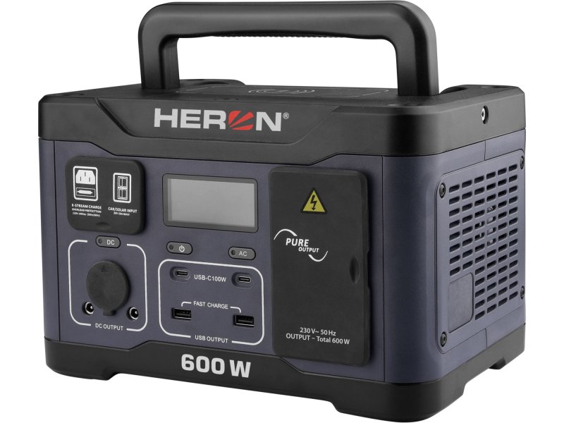 HERON 8896800 nabíjecí a napájecí aku stanice 600 W, 512 Wh LiFePo4 Obrázek