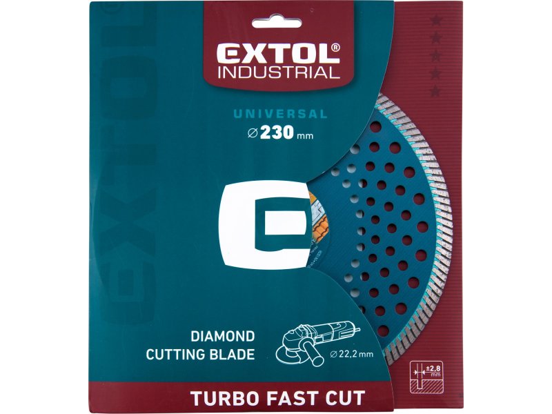 EXTOL INDUSTRIAL 8703055 kotouč diamantový 230x22,2mm turbo Fast Cut suché i mokré řezy Obrázek