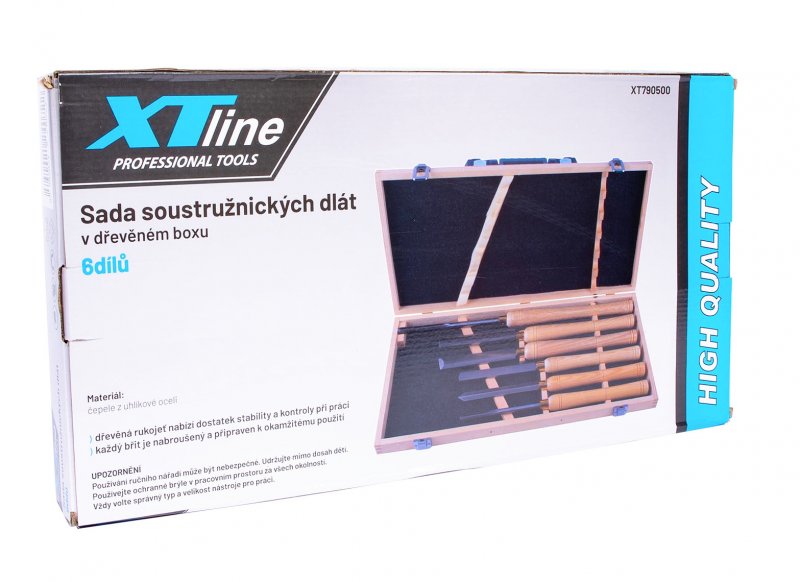 XTline XT790500 sada soustružnických struhů s dřevěnou rukojetí 6ks Obrázek