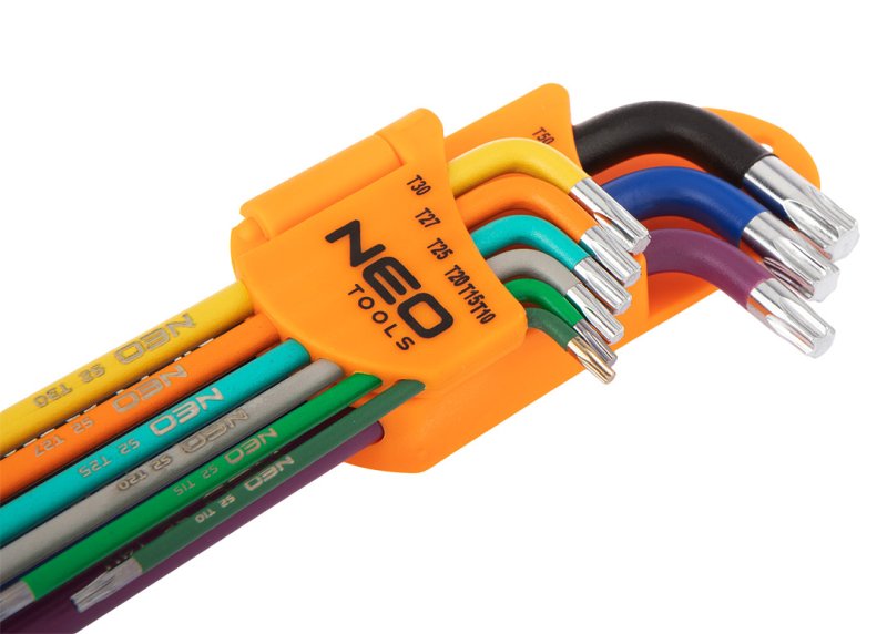 NEO TOOLS 09-518 sada klíčů TORX T10-T50, barevné 9ks Obrázek