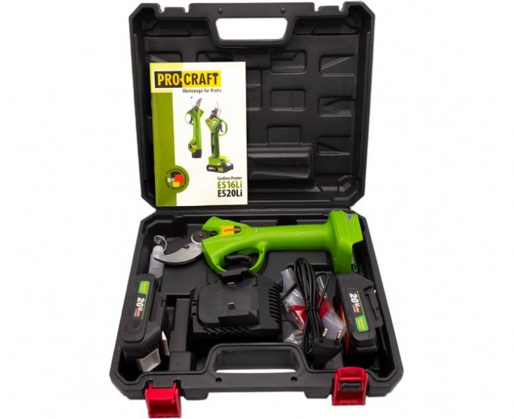 PROCRAFT ES20Li zahradní aku nůžky na větve LiIon 20V 2x 2Ah | NAKO ...