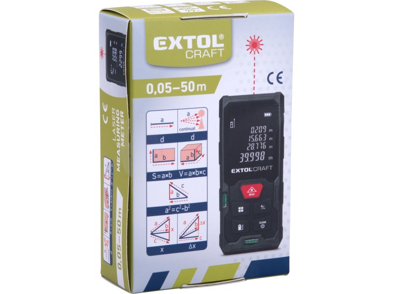 EXTOL CRAFT 920202 laserový digitální dálkoměr 50m