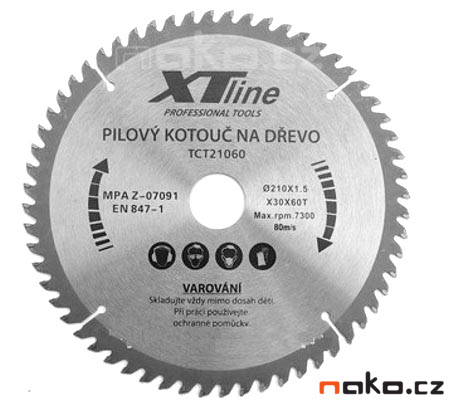 XTline TCT25080 pilový kotouč vidiový 250x2,5x30mm 80Z