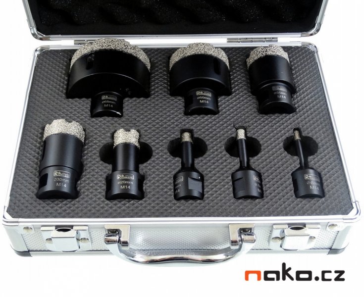 RICHMANN PC4848 sada diamantových vykružovacích korunek 6-68mm, 8 ks M14 Obrázek