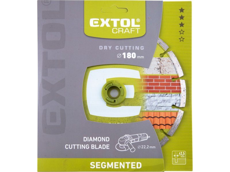 EXTOL CRAFT 108814 kotouč diamantový řezný segmentový 180x22,2mm pro suché řezání