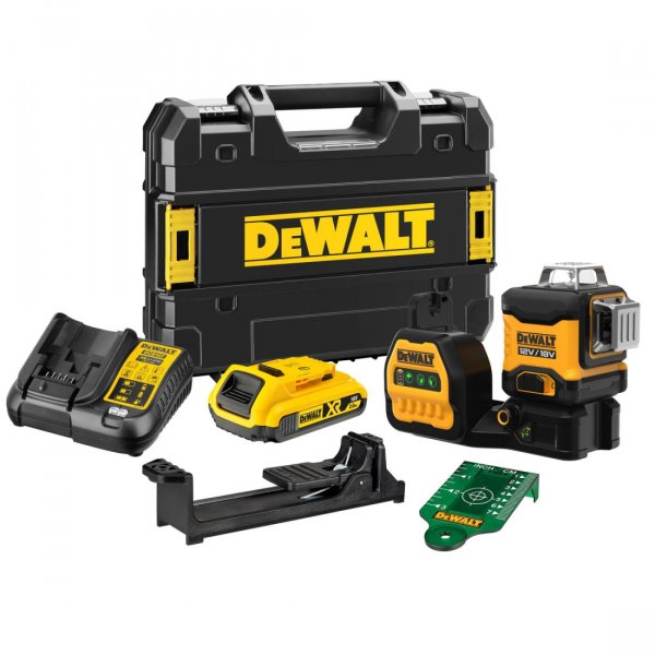 DeWALT DCE089D1G18 3x360 zelený laser (1x2Ah)