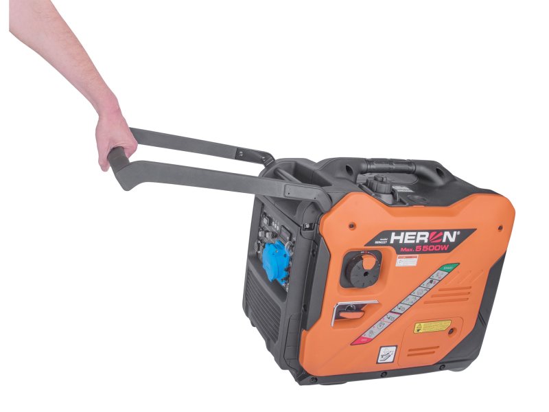 HERON 8896227 elektrocentrála digitální invertorová 5,5kW elektrický start, kolečka Obrázek