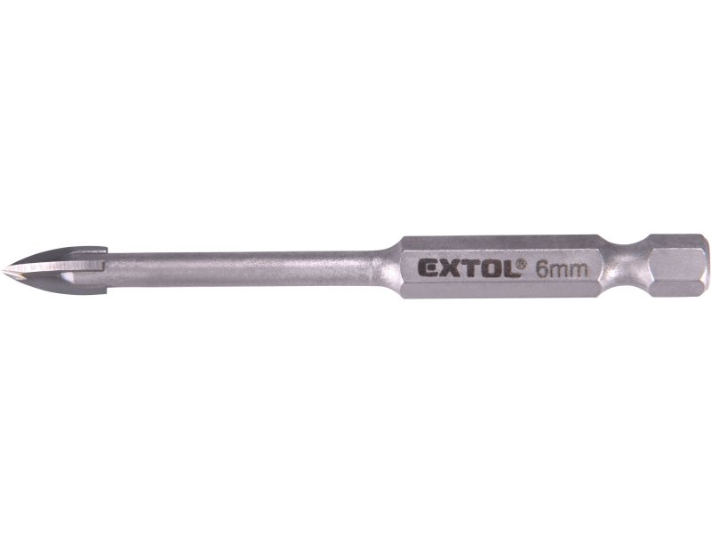 EXTOL PREMIUM 8801886 vrták na sklo a keramiku karbidový 6mm s šestihrannou stopkou