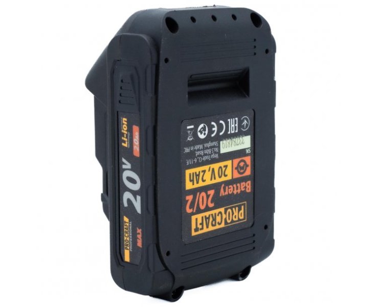 PROCRAFT 20/2A akumulátor LiIon 20V 2Ah ORIGINÁL Obrázek