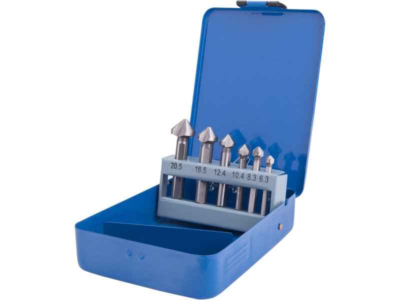 EXTOL CRAFT 20094 sada kuželových záhlubníků 90°, 6ks, 6,3-20,5mm, 1/4“ Obrázek