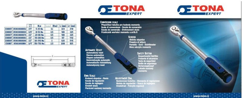 TONA EXPERT E100105 momentový klíč 1/4", 5-25 Nm Obrázek
