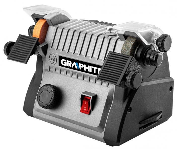 GRAPHITE ENERGY+ 58G095 aku stolní mini kotoučová bruska s ohebou hřídelí, bez aku Obrázek