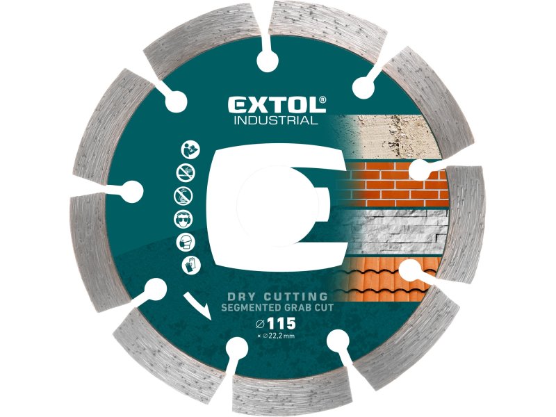 EXTOL INDUSTRIAL 8703031 kotouč diamantový řezný segmentový Grab Cut, 115x22,2mm Obrázek