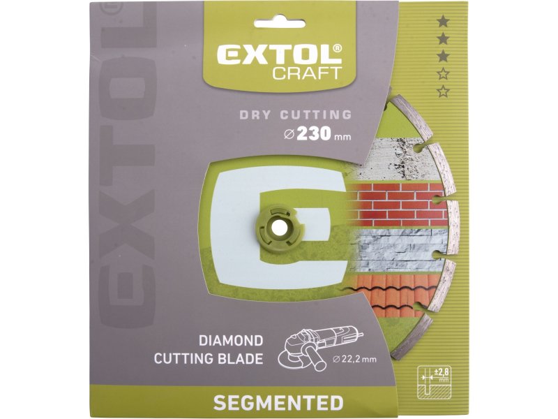 EXTOL CRAFT 108815 kotouč diamantový řezný segmentový 230x22,2mm pro suché řezání