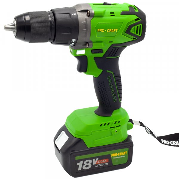 PROCRAFT PA18BL bezuhlíková aku vrtačka LiIon 18V 2x 4Ah Obrázek