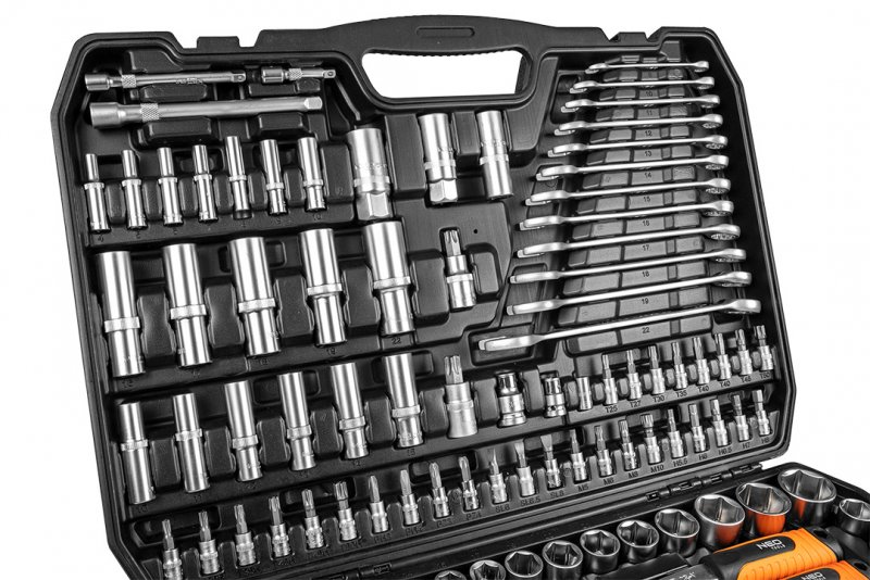 NEO TOOLS 10-218 gola sada 1/4",3/8",1/2" 300 dílů Obrázek