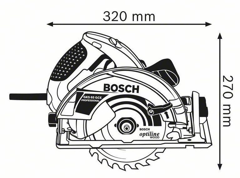 BOSCH GKS 65 GCE okružní pila s regulací otáček (1800W/190mm) Obrázek