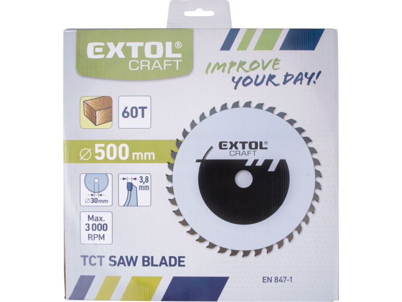 EXTOL CRAFT 19125 kotouč pilový 500x3,0x30mm s SK plátky 60Z Obrázek