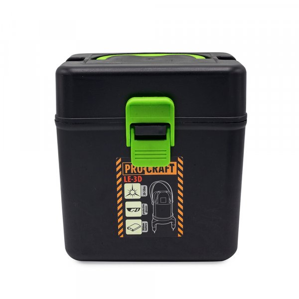 PROCRAFT LE-3D křížový samonivelační laser 50m se zeleným paprskem, 2x 2Ah LiIon Obrázek