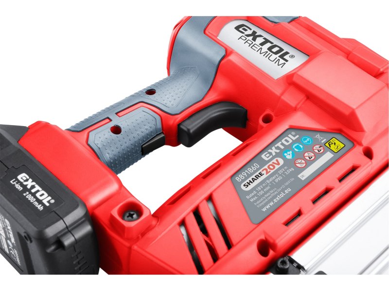 EXTOL PREMIUM 8891861 aku hřebíkovačka a sponkovačka SHARE20V, 20V LiIon, bez baterie Obrázek