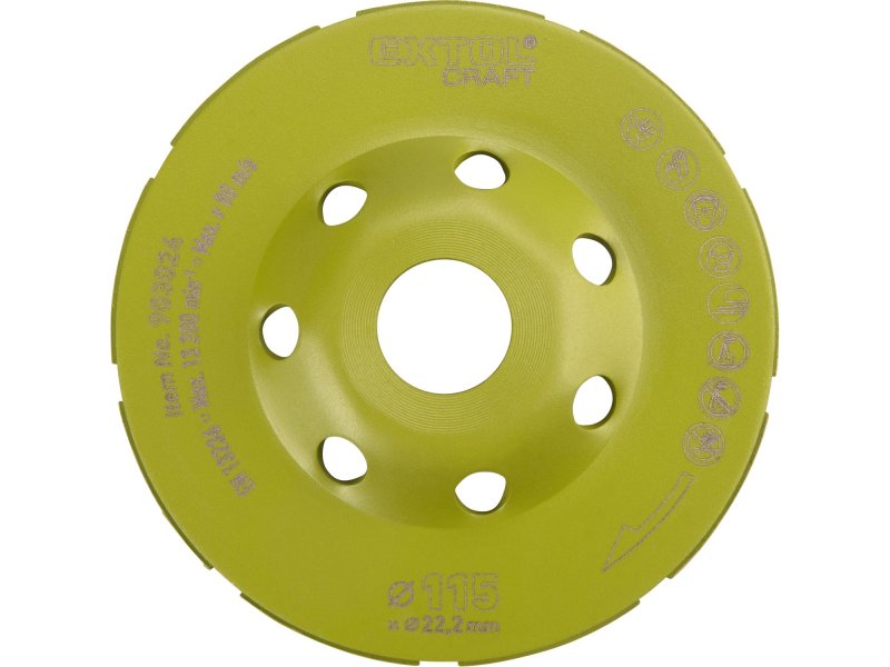 EXTOL CRAFT 903024 diamantový brusný dvouřadý kotouč 115x22,2mm Obrázek