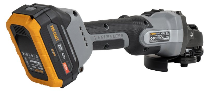 PROCRAFT Industrial AG125A bezuhlíková aku úhlová bruska 125mm LiIon 20V 1x 4Ah Obrázek