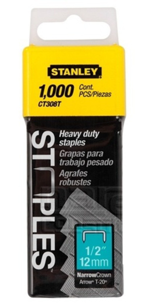 STANLEY 1-CT308T typ CT300 12mm spony na kabely pro 6-CT10, 1000 ks Obrázek