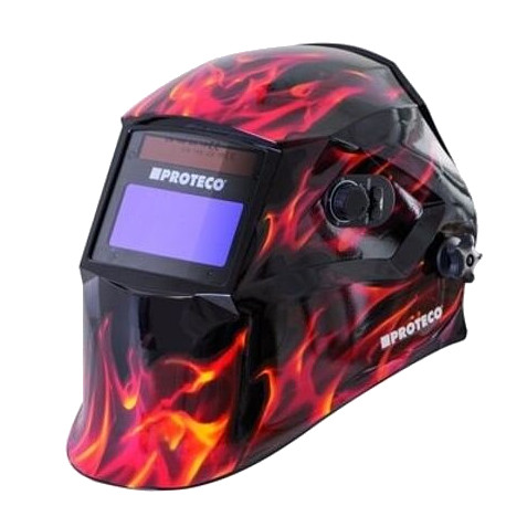 PROTECO P800E-F svářecí samostmívací kukla s motivem PLAMENY Obrázek
