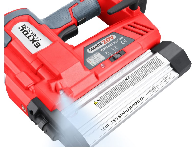 EXTOL PREMIUM 8891861 aku hřebíkovačka a sponkovačka SHARE20V, 20V LiIon, bez baterie Obrázek