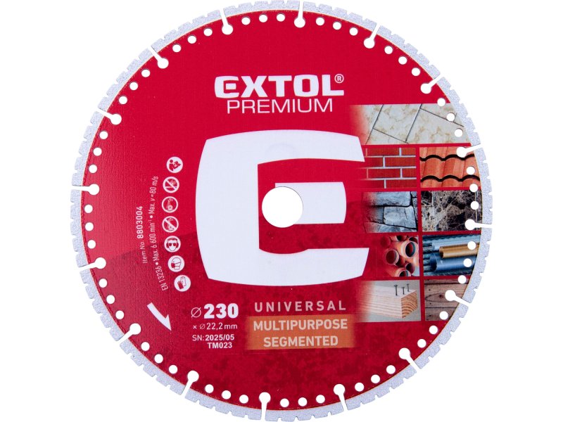 EXTOL PREMIUM 8803004 kotouč řezný diamantový MULTI 230x2,8x22,2mm univerzální