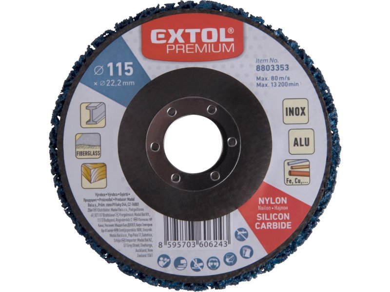 EXTOL PREMIUM 8803353 porézní nylonový kotouč na barvu 115x22,2mm